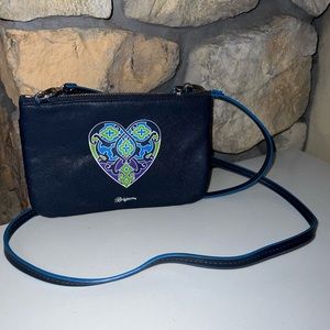 Brighton Small Navy Mini Crossbody Bag Heart Design
